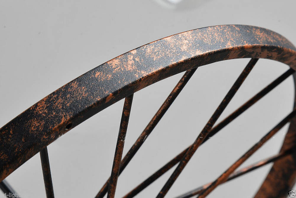 New Wheel Metal Shade LED Ceiling Vintage Retro Chandelier Fitting Pendant Light - Image 5