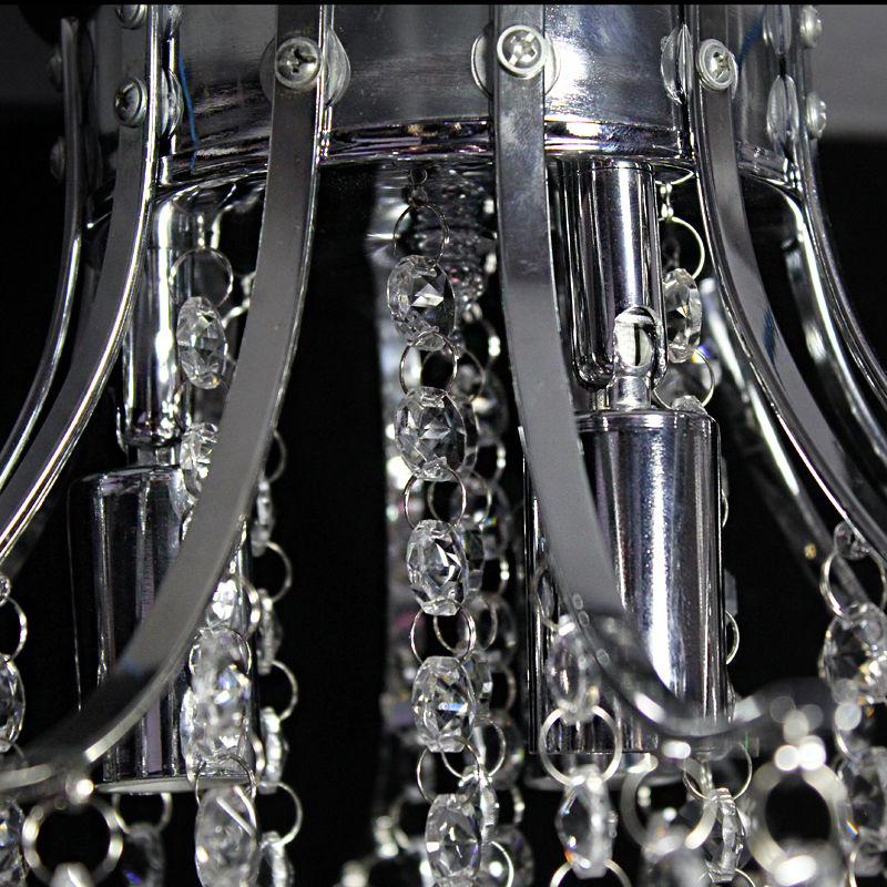 Modern Clear Crystal Lighting Silver Chrome Ceiling Light Chandelier LiVing Room - Image 4