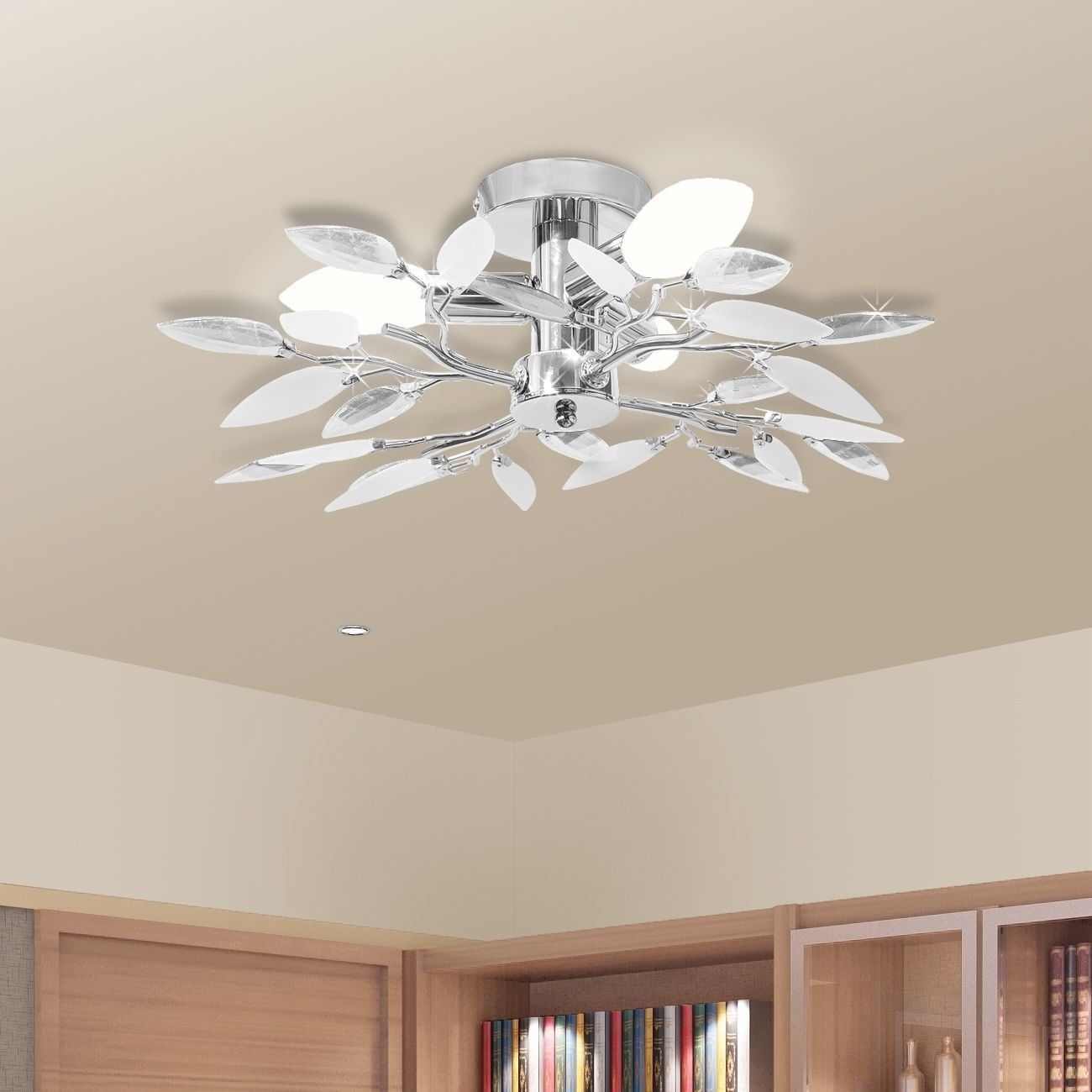 Beautiful Ceiling Lamp Lighting White Bed Living Room Classic Elegant Chandelier