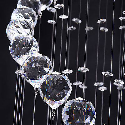 Modern Crystal Chandelier Ceiling Light Pendant Lamp Polished Chrome Finish New - Image 6