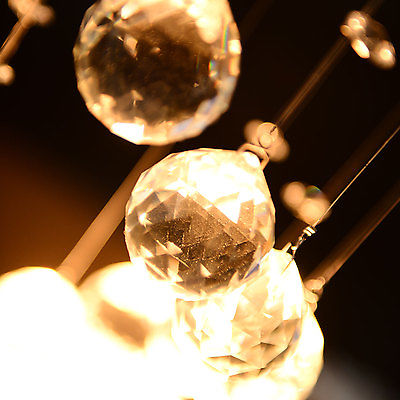 Modern Crystal Chandelier Ceiling Light Pendant Lamp Polished Chrome Finish New - Image 3