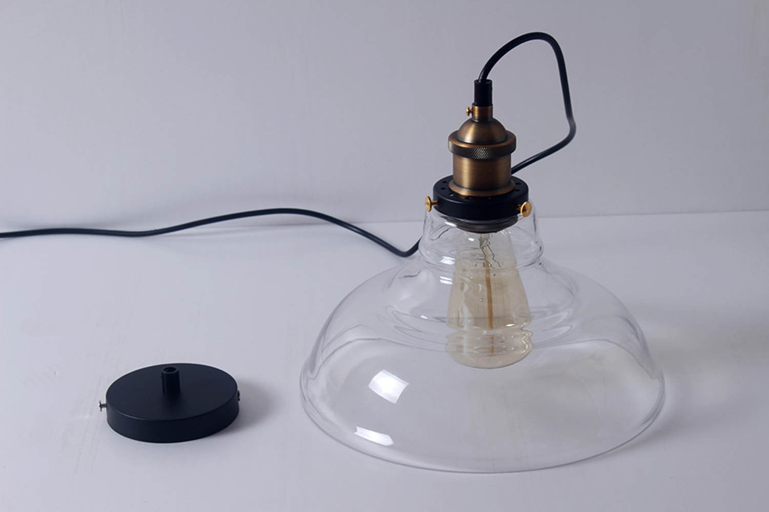 Modern Clear Vintage Glass Ceiling Lamp Shade Pendant Light Chandeliers Fitting - Image 6