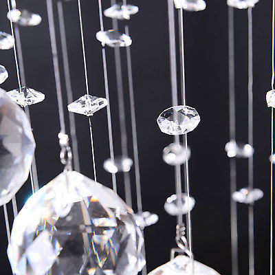 Modern Crystal Chandelier Ceiling Light Pendant Lamp Polished Chrome Finish New - Image 5