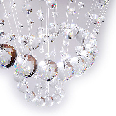 Modern Crystal Chandelier Ceiling Light Pendant Lamp Polished Chrome Finish New - Image 9