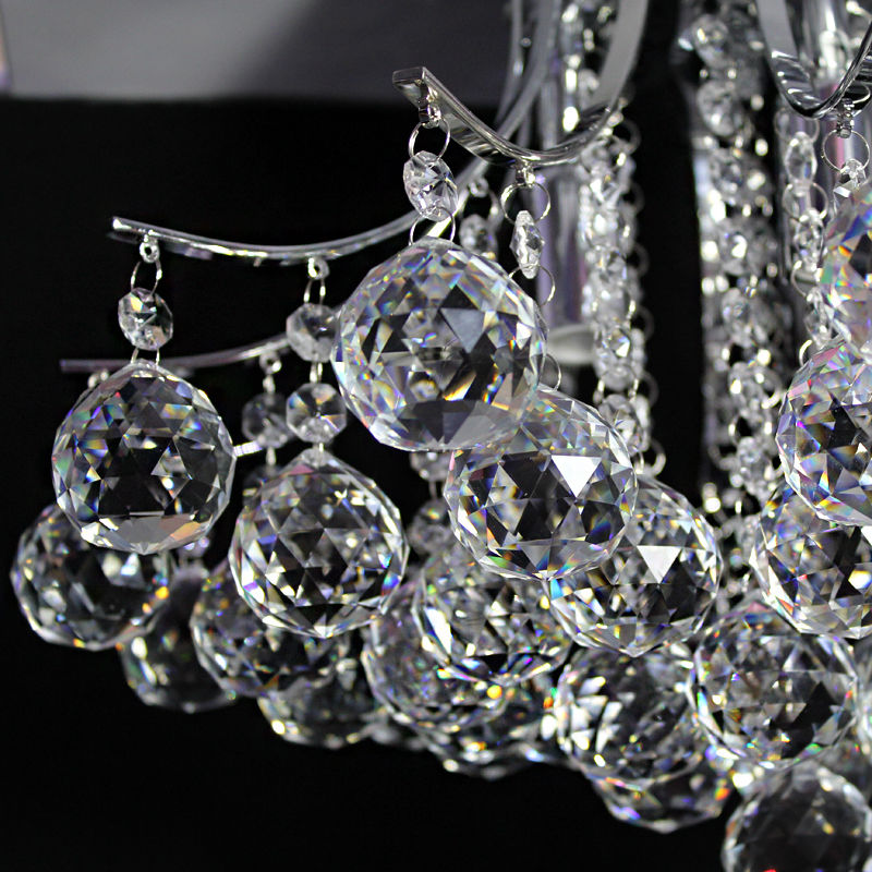 Modern Clear Crystal Lighting Silver Chrome Ceiling Light Chandelier LiVing Room - Image 5