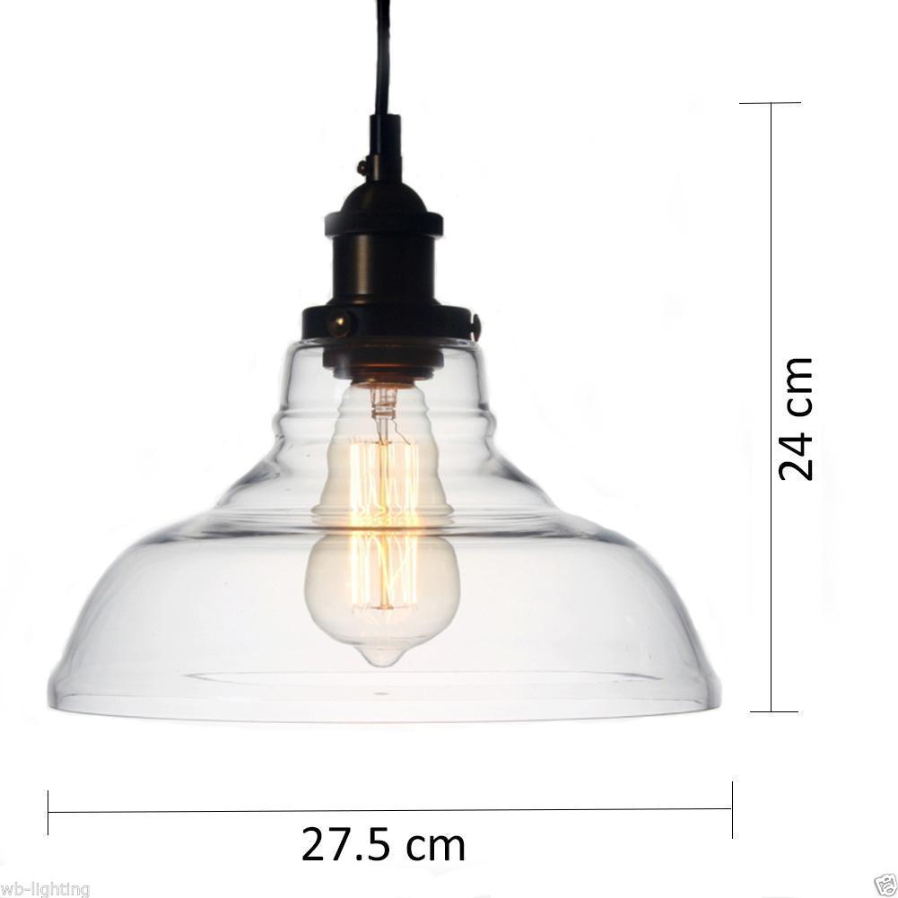 Modern Clear Vintage Glass Ceiling Lamp Shade Pendant Light Chandeliers Fitting - Image 5
