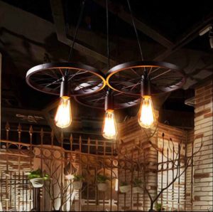 1/3 Heads Industrial DIY Bar Vintage Wheel Chandelier Pendant Ceiling Light LED