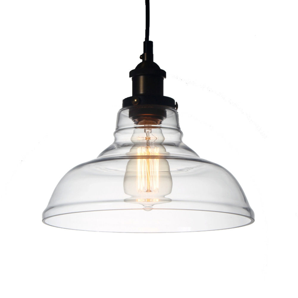 Modern Clear Vintage Glass Ceiling Lamp Shade Pendant Light Chandeliers Fitting - Image 4