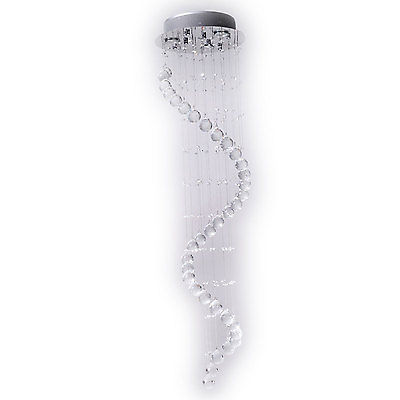 Modern Crystal Chandelier Ceiling Light Pendant Lamp Polished Chrome Finish New - Image 2