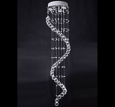 Modern Crystal Chandelier Ceiling Light Pendant Lamp Polished Chrome Finish New