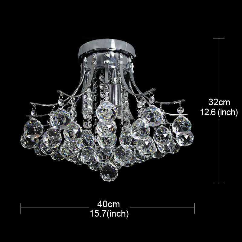 Modern Clear Crystal Lighting Silver Chrome Ceiling Light Chandelier LiVing Room - Image 2