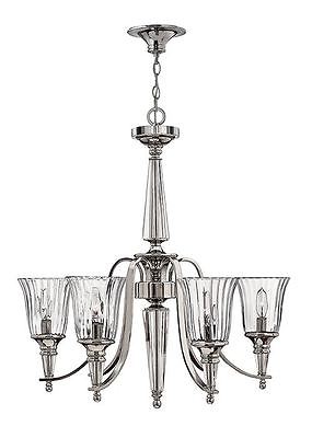 Polished Chrome Contemporary 6 Light Candle Effect Hanging Chandelier