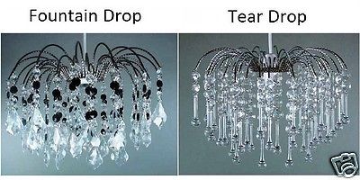 Acrylic Crystal Bead Chandelier Style Modern Ceiling Light Shade Droplet Pendant