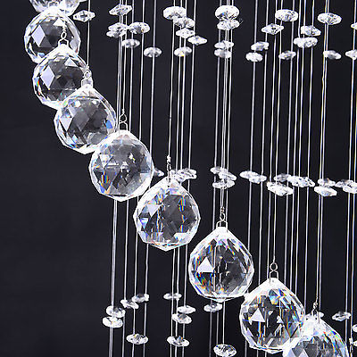 Modern Crystal Chandelier Ceiling Light Pendant Lamp Polished Chrome Finish New - Image 8