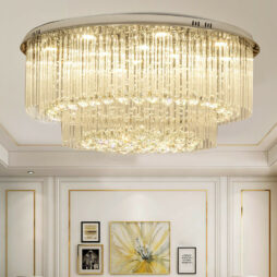 Crystal LED Ceiling Lights chandeliers Restaurant Living Room Lights Lamp UK