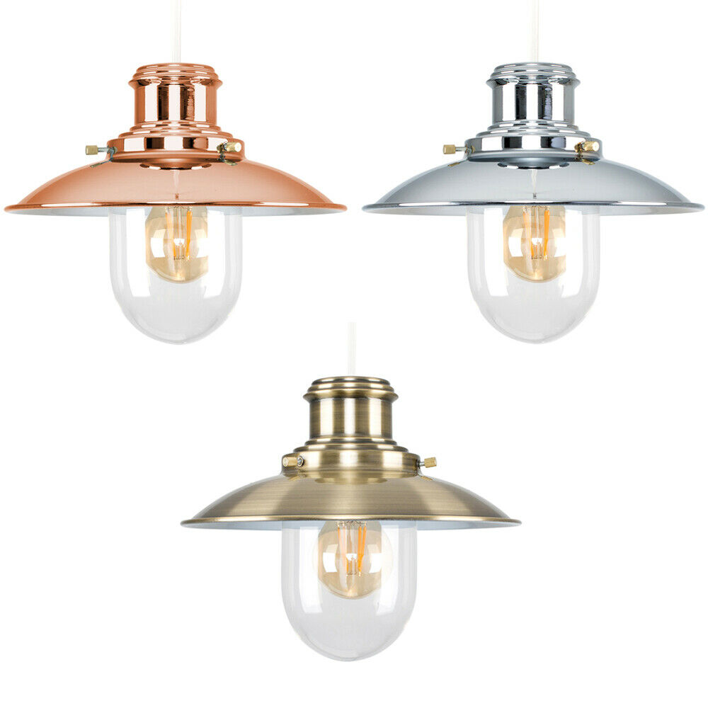 Industrial Ceiling Light Shade Easy Fit Vintage Pendant Lighting Glass Shade