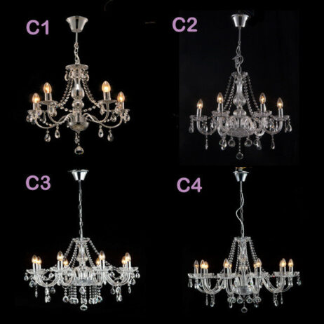 Aglow INT® Classic 5/6/8/10 Light Candle-shaped Chandelier,K9 Crystal Drops