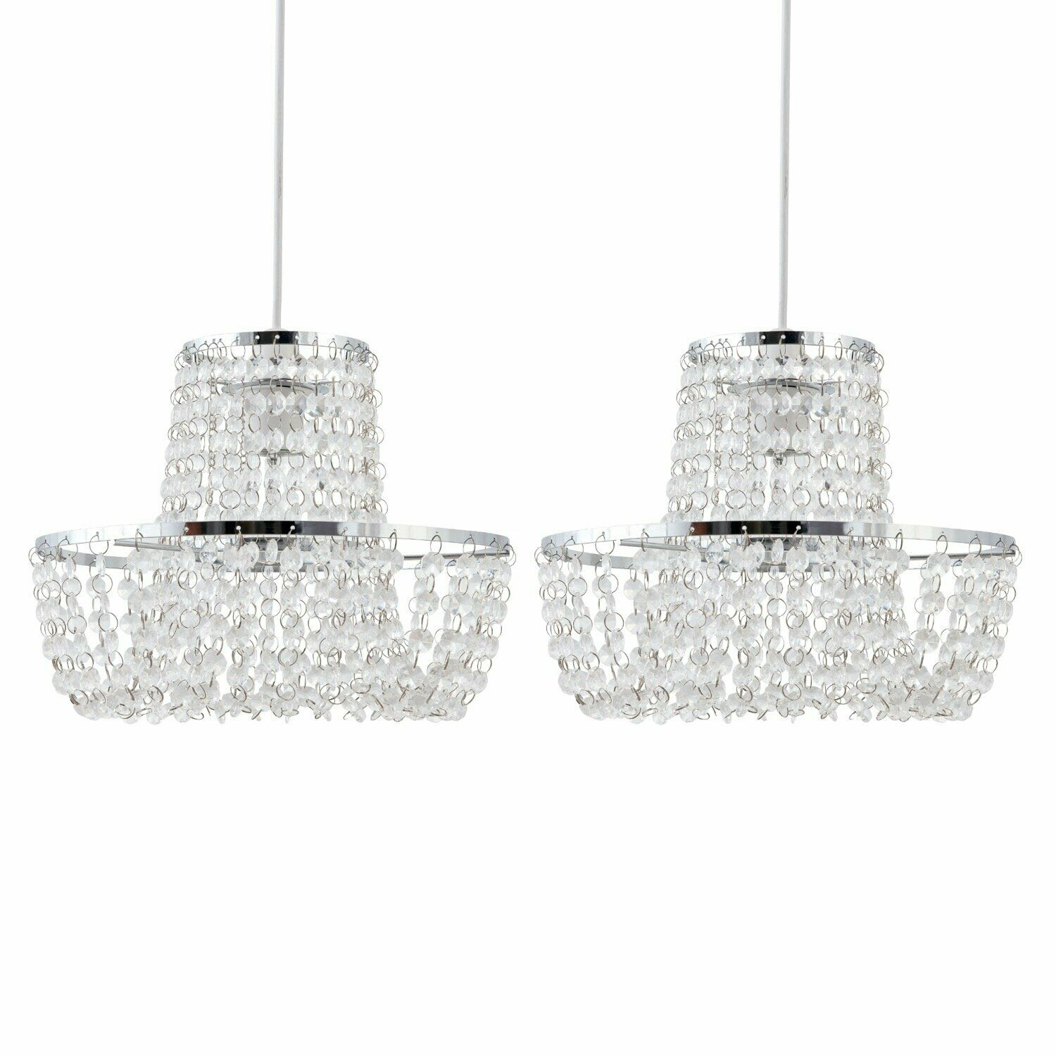 Set of 2 Chandelier Style Easy Fit Ceiling Light Shade Modern Pendant Shades