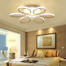 Living Room LED Ceiling Light Modern Metal Acryli Chandelier Flower Lamp Kitchen