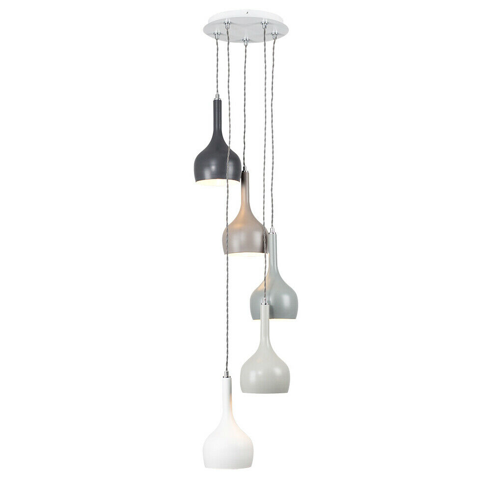 Modern Drop Ceiling Light Multi Coloured Gradient 5 Way Fitting Home Lighting