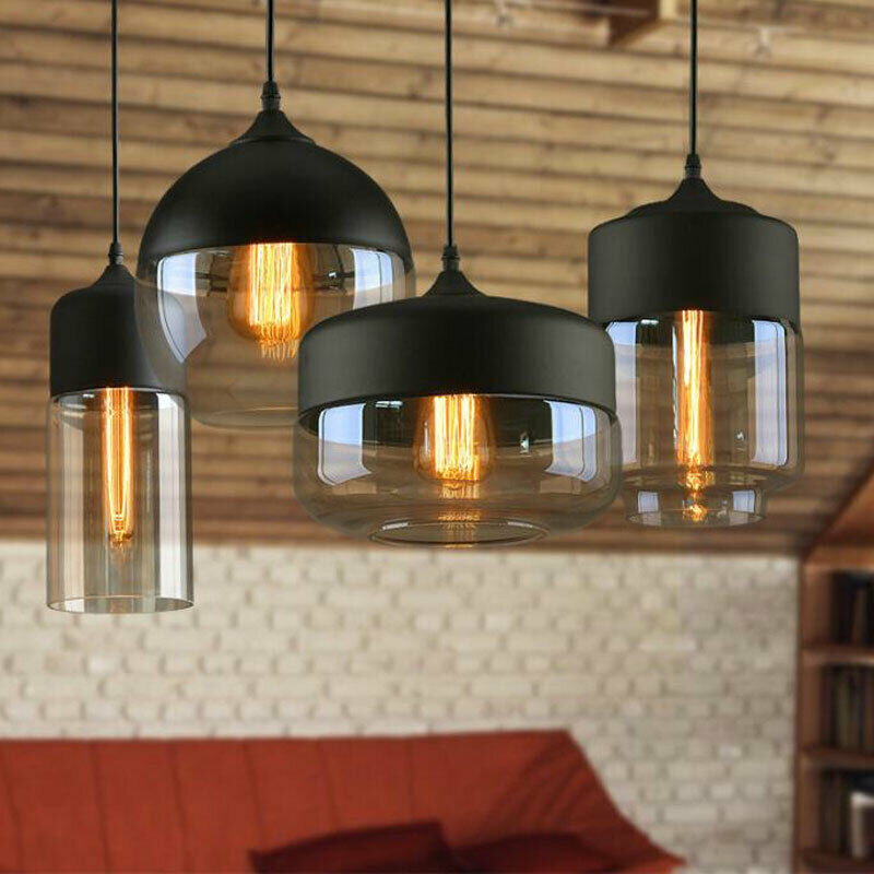 Modern Vintage Ceiling Light Pendant Chandelier Industrial Loft Glass Lamp Shade
