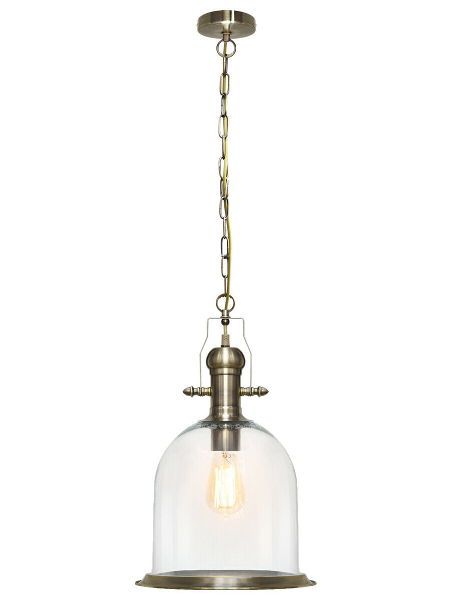 Vintage Glass Shade Chandelier Hanging Pendant Ceiling Light Diner Lantern M0120