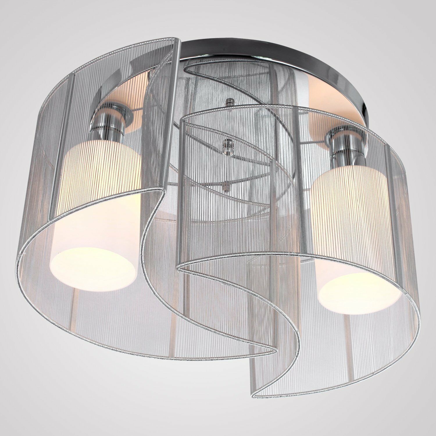HOMCOM HOMCOM Ceiling Light Lampshade Chandelier Modern Flush Mount Lamp Chrome