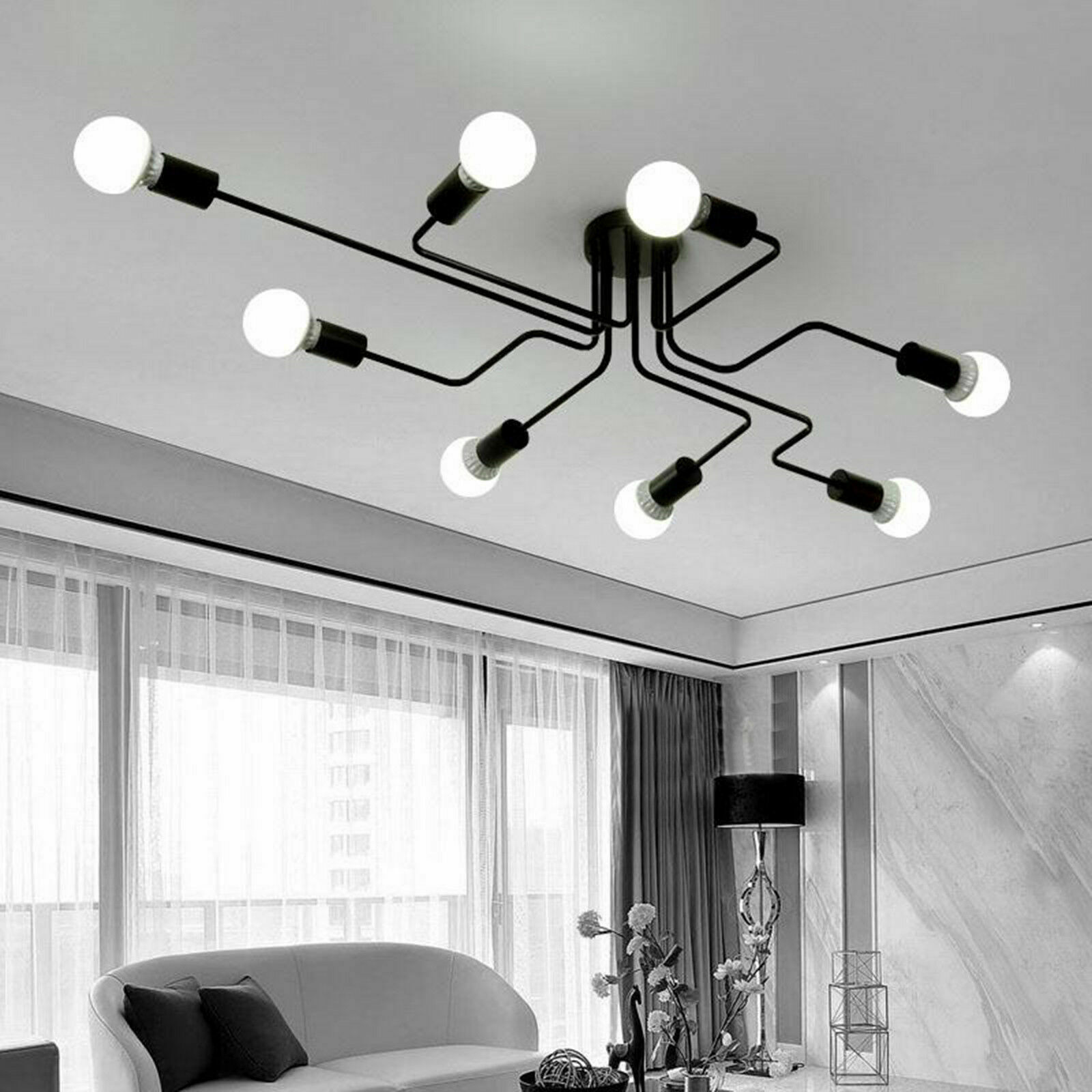 4/6/8Way Industrial Style Ceiling Light Modern Bathroom Retro Metal Pendant Lamp