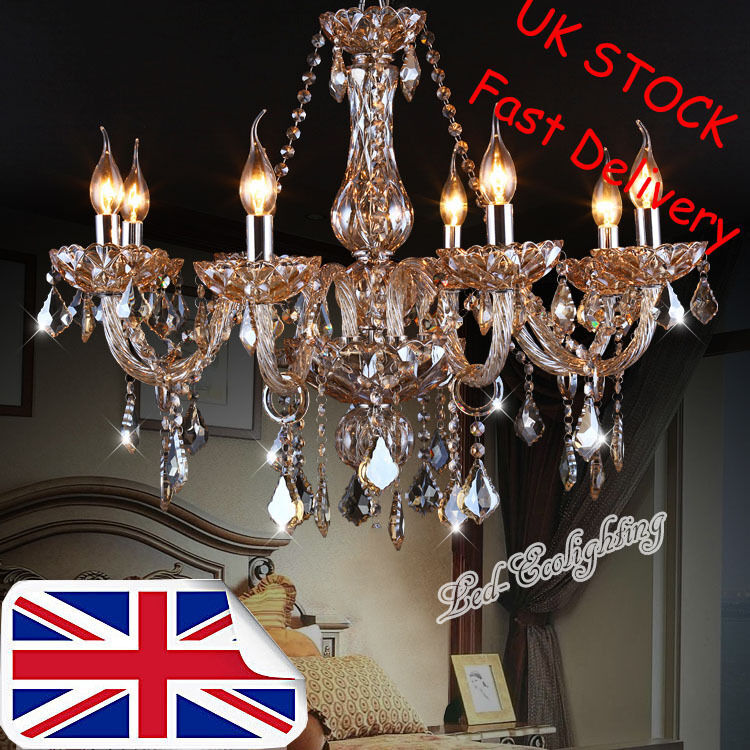 European Style luxury Cognac Colour 6 8 10 LED Candle chandelier and Candle bulb
