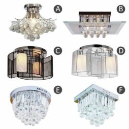 Crystal Chandelier Ceiling Mount Pendant Light Lamp Modern Illumination Fabric