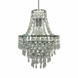 Chandelier Style Easy Fit Ceiling Light Shade Jewelled Lampshade Pendant