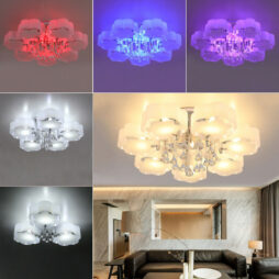 LED Modern Crystal Ceiling Light Flower/Hexagon Chandelier Bed Living Room Lamp