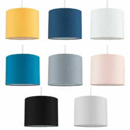 Easy Fit  Ceiling Pendant Light Shade 25cm Fabric Drum Lampshade Modern Light 