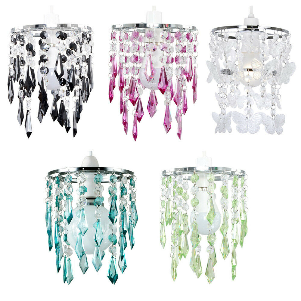 Modern Acrylic Ceiling Pendant Light Shade Crystal Jewel Chandeliers Shades