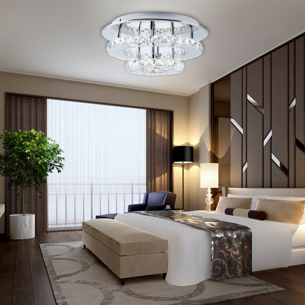12/36W Modern LED Crystal Ceiling Light Kitchen Living Room Crystal Chandelier