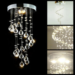 Modern Chrome Crystal LED Ceiling Light Lamps Fitting Pendant Chandelier 5336HC