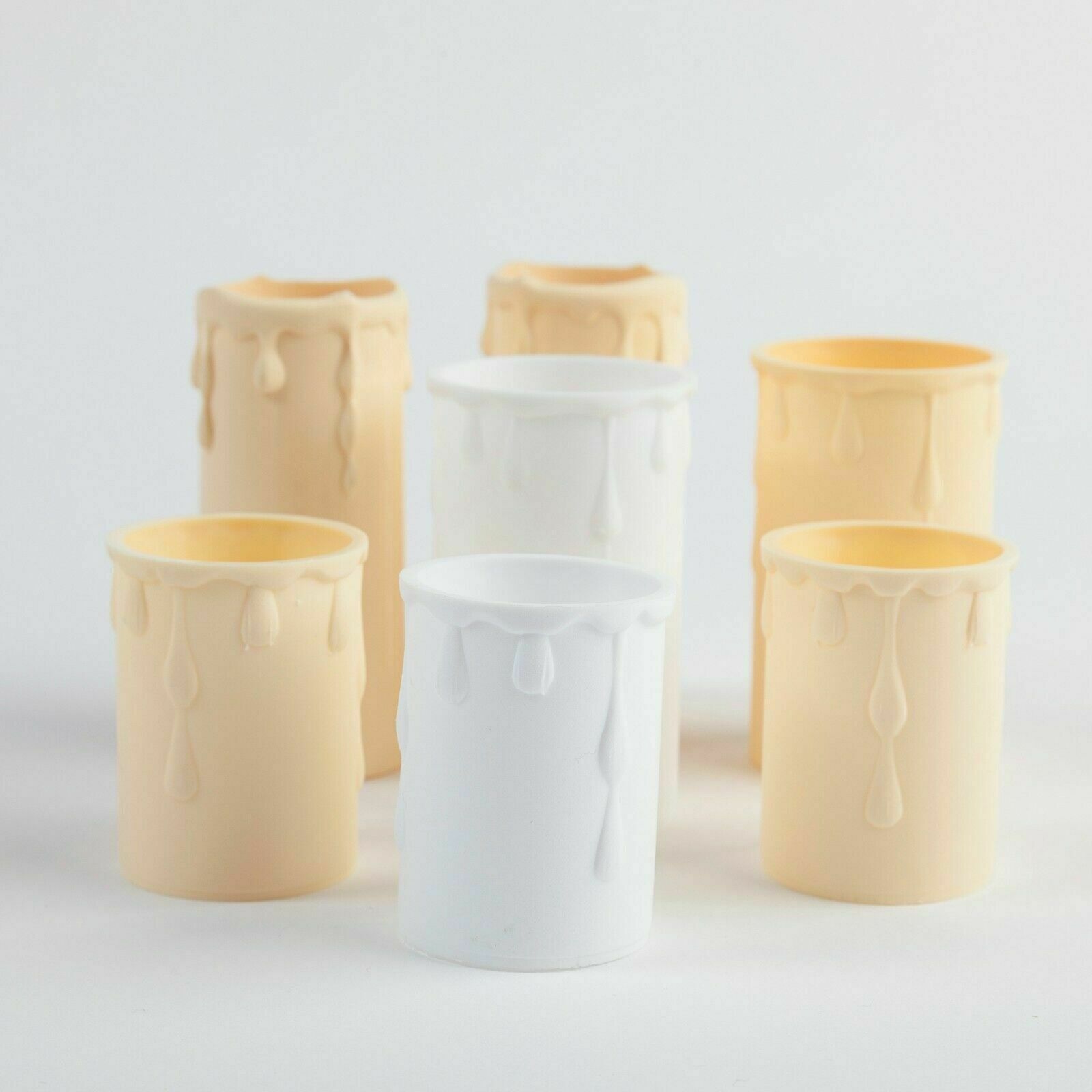 White Cream Candle Wax Drip Effect Chandelier Light Bulb Sleeve 70 x 37mm