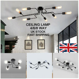Ceiling Lights Kitchen Living Room E27 Industrial Style Chandelier Lamp Fittings