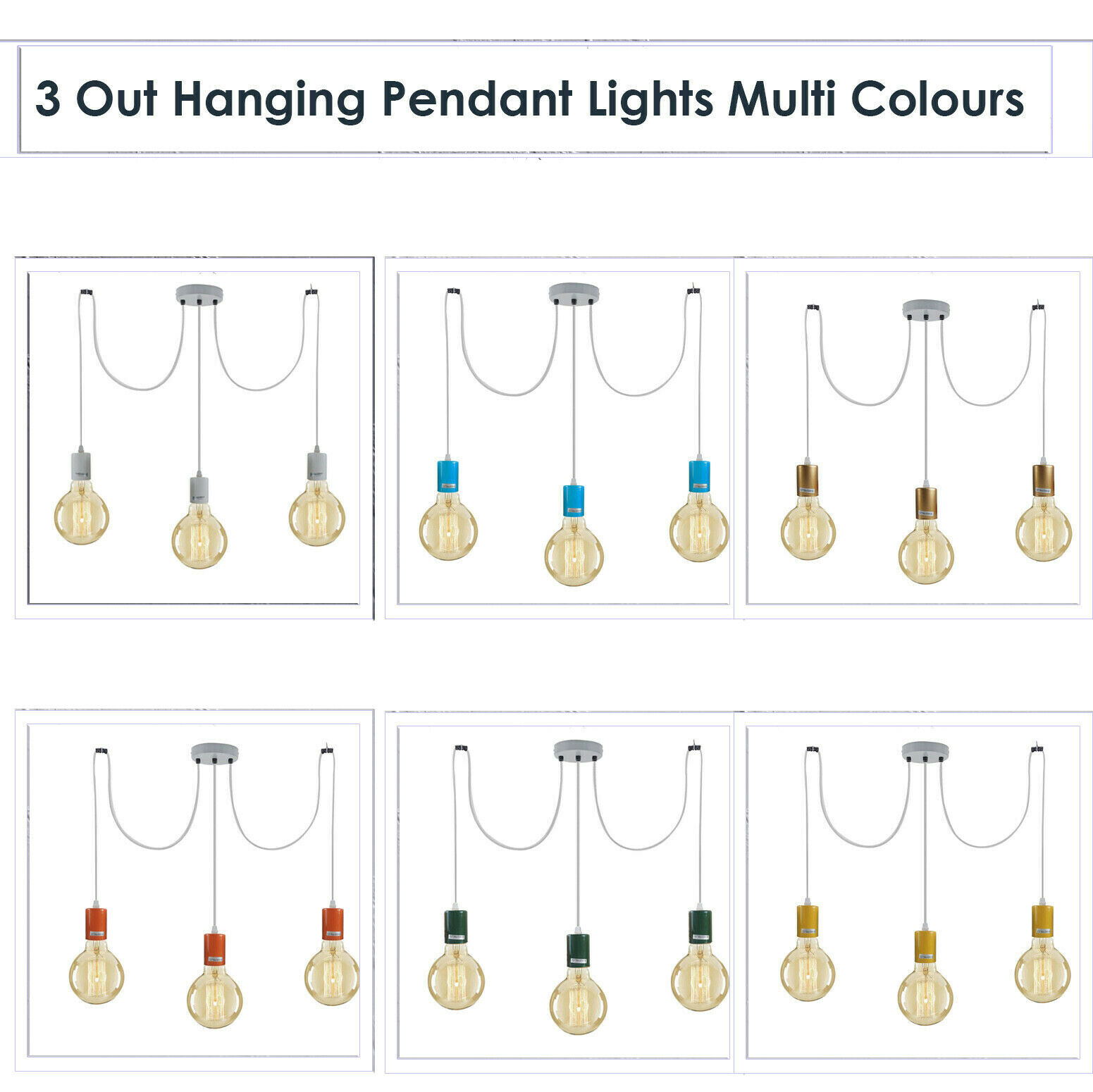 Retro Vintage Chandelier Ceiling Spider Light Industrial Pendant DIY Lamp E27 UK