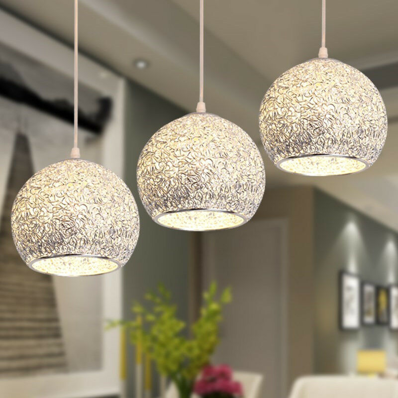 Kitchen Pendant Light Bar Lamp Modern Ceiling Lights Silver Chandelier Lighting