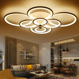 Bright LED Chandelier Round Ceiling Light 4/6/8 Living Room Kitchen Modern Lamps