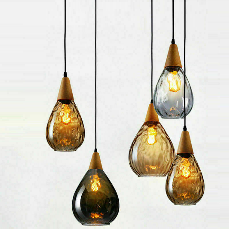 Loft Industrial Bar Cafe Glass Lamp Pendant Ceiling Light Chandeliers Decor