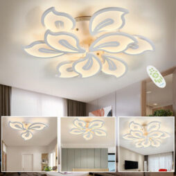 Large LED Ceiling Lamp Aluminum Petals Chandelier Lights Living Room Bedroom UK