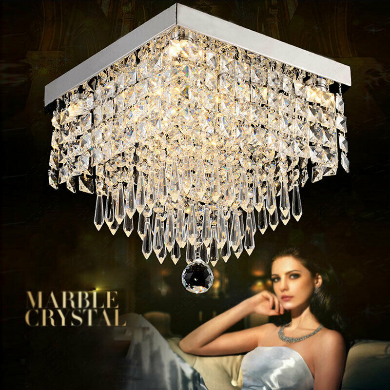 Modern LED Ceiling Light Fitting Pendant Lamp Crystal Chandelier Lighting
