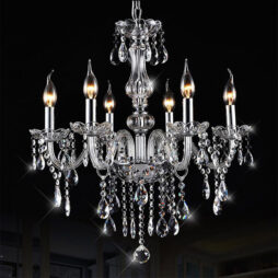 Modern Chandelier Light Droplet K5 Crystal Ceiling Pendant Lamp Shade 6 Arms