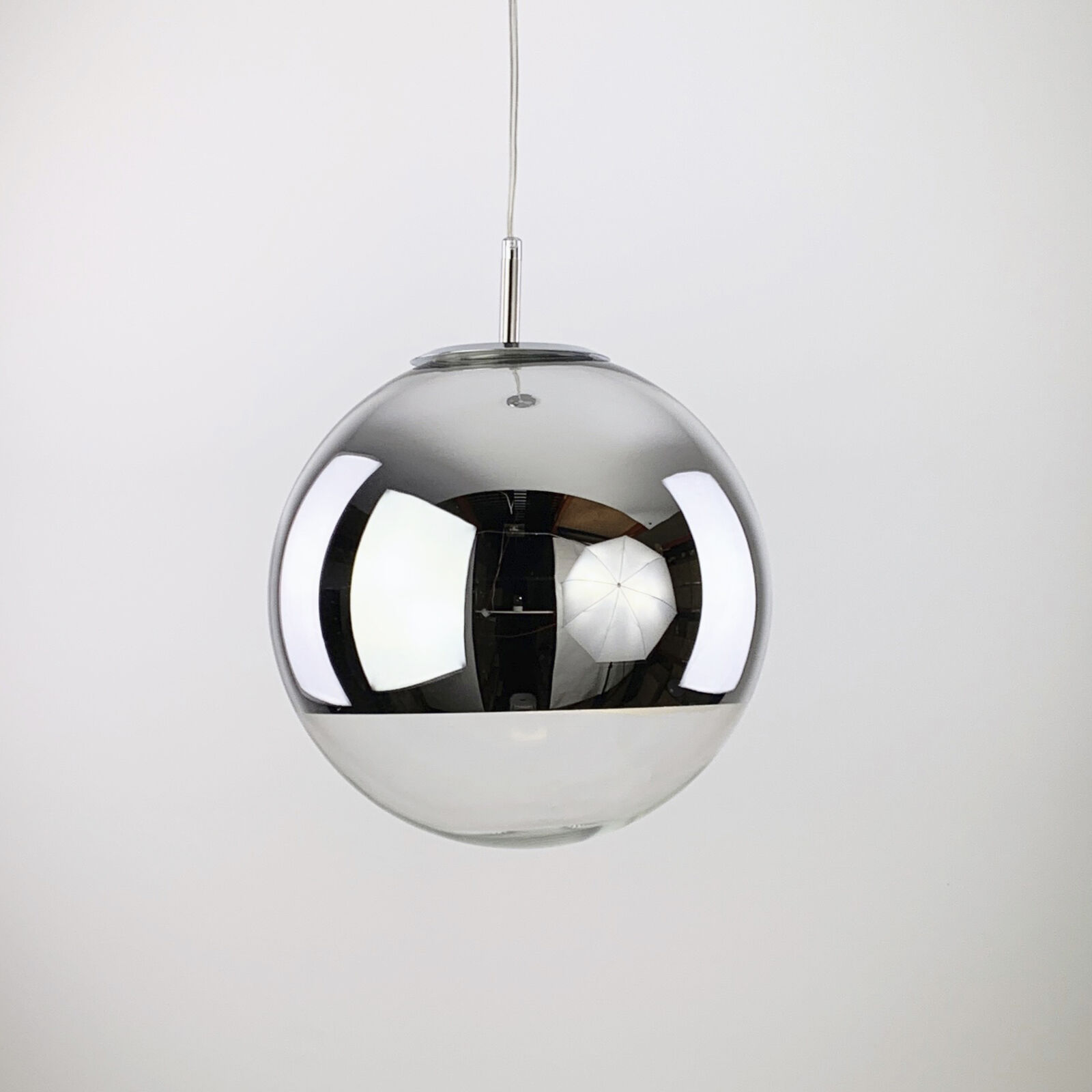 Modern Fashion Mirror Chrome Glass Shade Pendant Light Dixon Ceiling Lamp