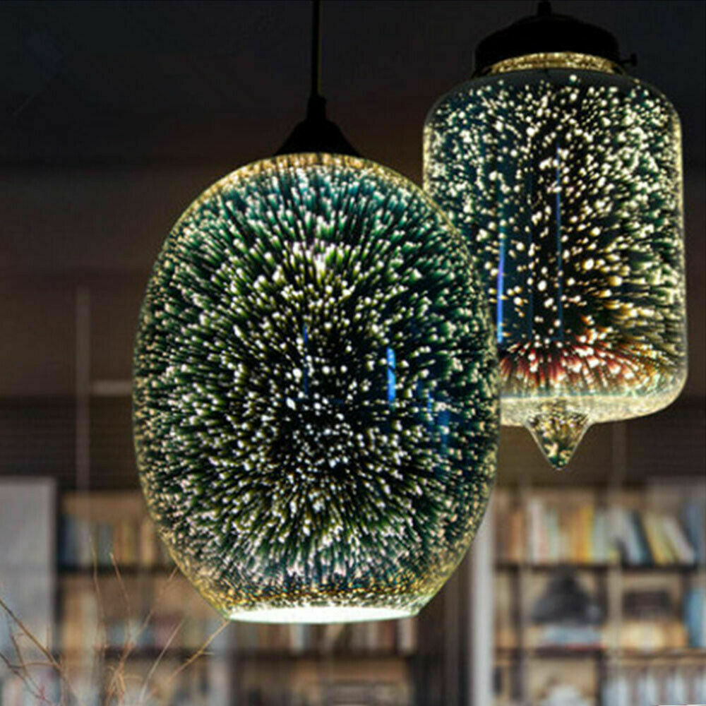 Creative 3D Glass Pendant Lamp Fixtures Chandeliers Restaurant Lights Decor