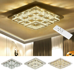 XXL LED Ceiling Lamp Crystal Chandelier Warm Cold 40-70cm FlushMount Living Room