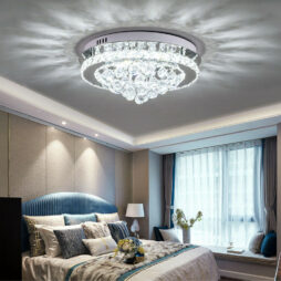 Luxury Round LED Crystal Ceiling Light Chandelier Lights Living Room Hallway 36W