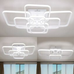4 6 8 Head Modern Lamp Square LED Ceiling Light Chandelier Lights Living Room